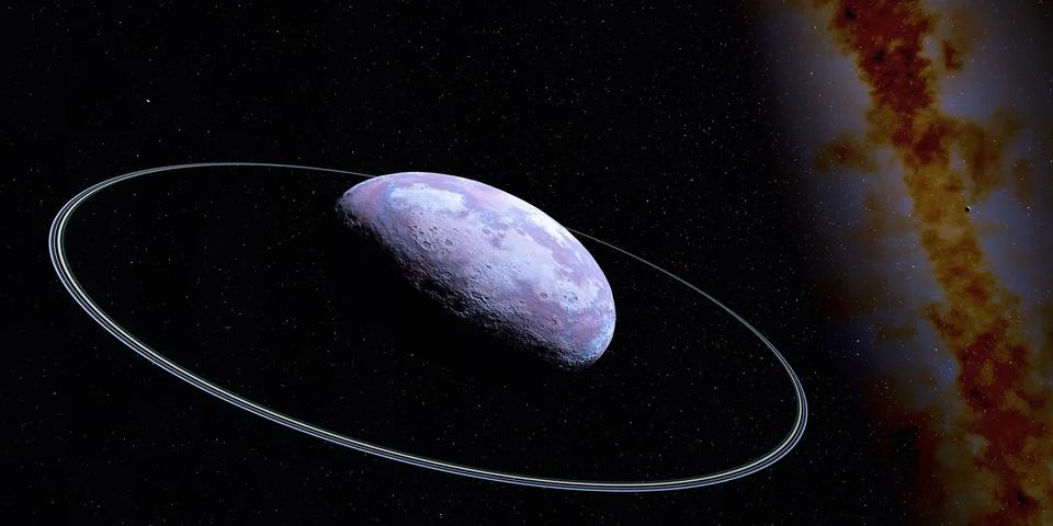 Haumea with Ring System Stock Illustration