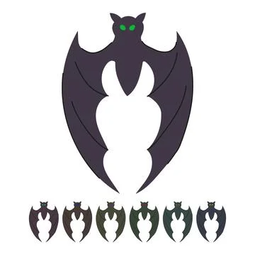 Haunted bat halloween vector cartoon graphic Stock Illustration