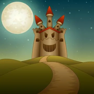 Haunted castle background Stock Illustration