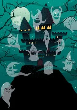 Haunted Castles Stock Illustration