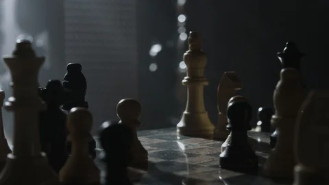 Haunted Chess Piece Moving Forward Stock Footage 127036517