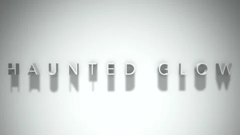 Haunted glow 3D title animation white text on a white background Stock Footage 298374751