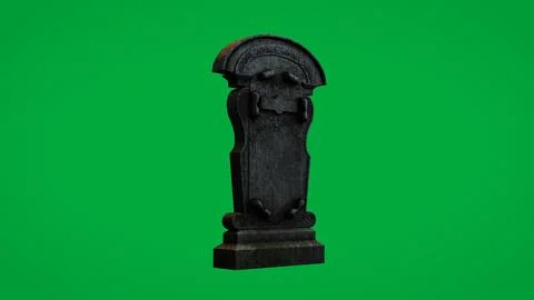 Haunted Gravestone on Green Screen 库存插图