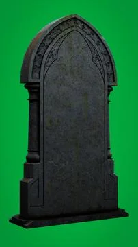 Haunted Gravestone on Green Screen Illustrazione stock