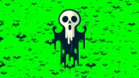 Haunted Halloween Running Loop on Green Screen Video stock 278416656