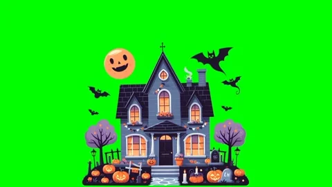 Haunted Halloween Running Loop on Green Screen 스톡 동영상 278416698