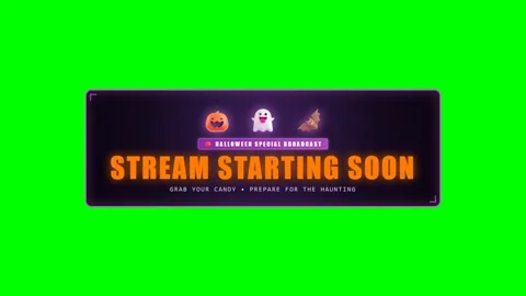 Haunted Halloween Stream Starting Soon Screen on Green Screen Video stock 346484036