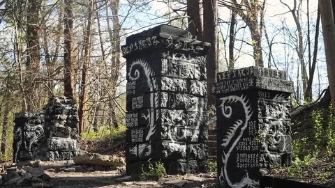 The Haunted Hell House Altar in Ellicott City, Maryland Stock Footage 128826630