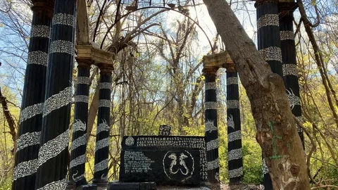 The haunted Hell House Altar in Ellicott City, Maryland Stock Footage 128837146