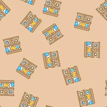 Haunted house autumn vector seamless pattern Stock Illustration