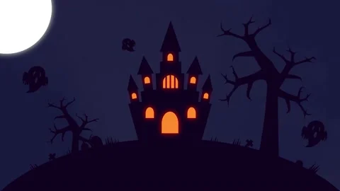 Haunted House With Halloween Ghosts Anim... | Stock Video | Pond5