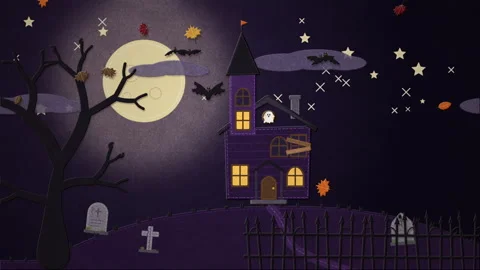 Haunted House Halloween Stop Motion Background Stock Footage 346768478
