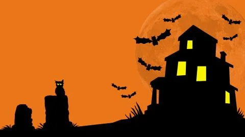 Haunted House Hill Stock Illustration