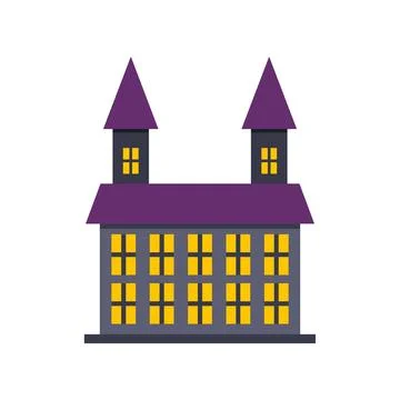Haunted house icon representing spooky halloween concepts Ilustración de archivo