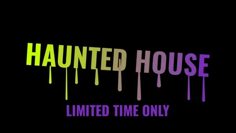 Haunted house limited time only Halloween text animation with dripping grad.. Vídeo Stock 345757208