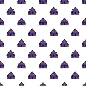 Haunted house pattern for halloween scary background Illustrazione stock