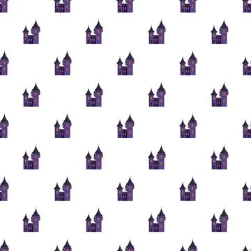 Haunted house pattern for halloween spooky holiday Stock Illustration