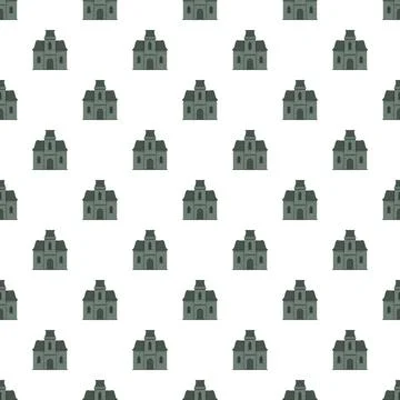 Haunted house pattern for halloween spooky decoration Illustrazione stock