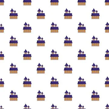 Haunted house pattern repeating theme for halloween night Stock Illustration