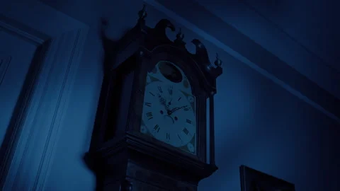 Haunted House Shadows Over Old Clock Stock Footage 306186306