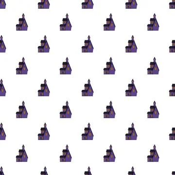 Haunted house spooky halloween pattern illustrating mystery Stock Illustration