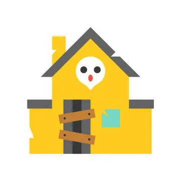 Haunted house vector icon, amusement park related flat style Ilustración de archivo