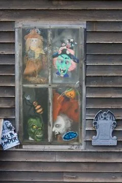Haunted house window Stock Photos