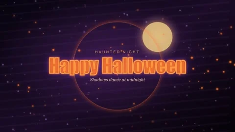 Haunted night scene with Halloween theme at midnight Stock Footage 337064388