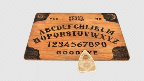 Haunted Ouija Board Moving Planchette Counting Down Numbers Stock Footage 346176011