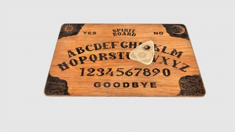 Haunted Ouija Board Planchette  Moving to No, Animation Stock-Footage 346108762