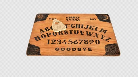 Haunted Ouija Board Planchette  Moving to Yes, Animation Stock-Footage 346129591