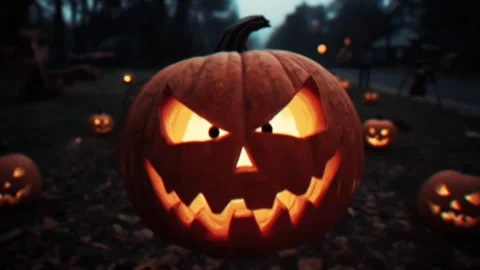 Haunted Pumpkin Explosion After Effects stock