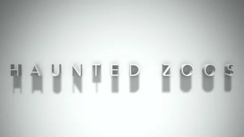 Haunted zoos 3D title animation white text on a white background Stock Footage 299426088