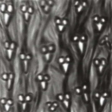Haunting Black Screaming Ghost Faces – Dark Eerie Horror Texture Stock-Illustration