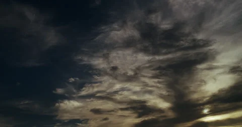 Haunting cloudscape with ghostly evening clouds. Stock Footage 345097579
