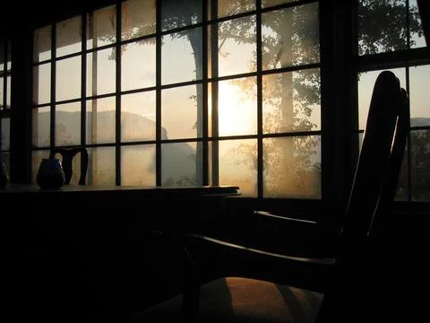 Haunting light through multi-pane windows 스톡 사진