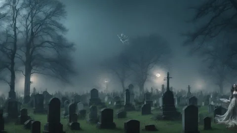 Haunting Graveyard Stock Video Footage | Royalty Free Haunting ...