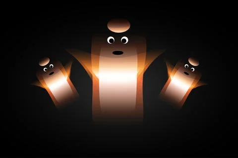 Hauntingly beautiful hand drawn flat halloween scary ghost isolated Stock-Illustration