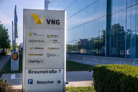 Hauptsitz des europaweit tätigen Gasversorgers VNG AG in Leipzig Schönefel. Stock Photos
