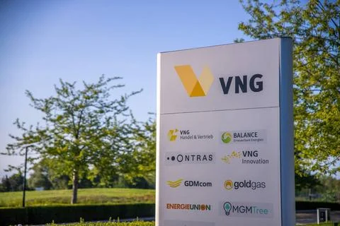 Hauptsitz des europaweit tätigen Gasversorgers VNG AG in Leipzig Schönefel. Stock Photos