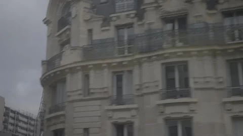 Haussmann Building with Scaffolding Stock Footage 340546562