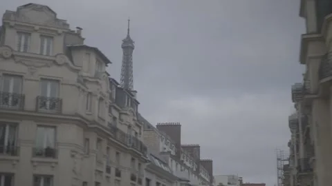 Haussmann Rooftops and Street Perspective Stock Footage 340546487