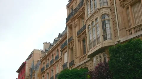 Haussmann Style Building With Bow Windows At 7 Rue Rembrandt, 8th Stock Footage 157148496