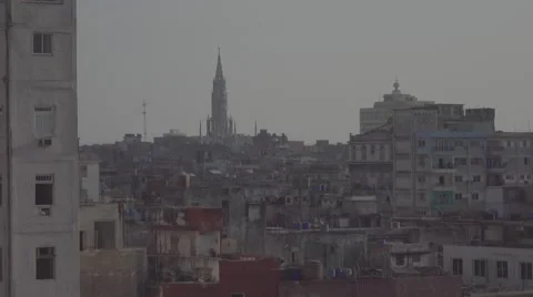 Havana rooftops towards Cathedral Video stock 65475564