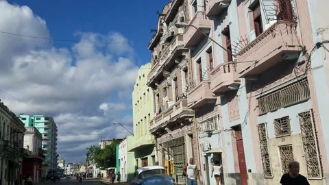 Havana Streets Drive through Stock Footage 263960966