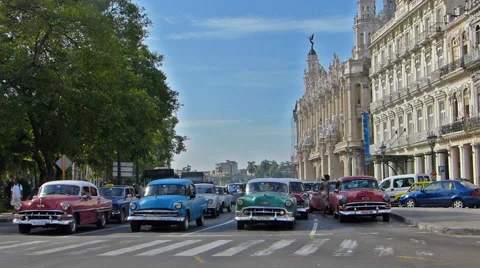 Havana traffic Stock Footage 46443365