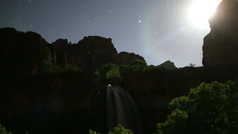 Havasu Falls Star Trails Stock Footage 137824494