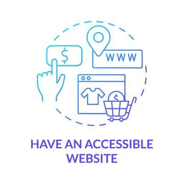 Have accessible website blue gradient concept icon Stock Illustration