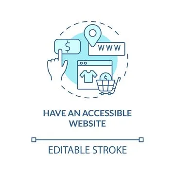 Have accessible website turquoise blue concept icon Stock Illustration