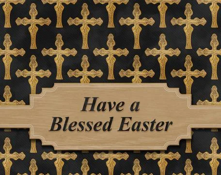 Have a Blessed Easter greeting with cross for your religious Easter greeting Stock Illustration